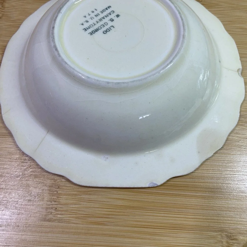 WS GEORGE Canarytone Serving Bowl Vintage USA‎ LIDO 187A See Pics. Make Offer
